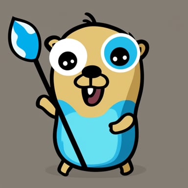 Go Blue Gopher with a trisquel in 2D.