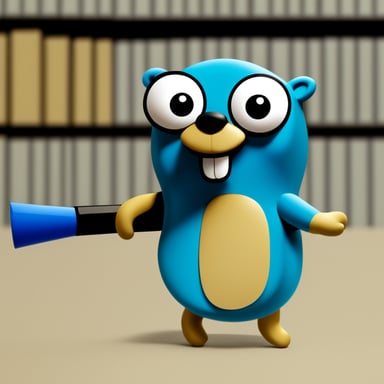 Go Blue Gopher with a trisquel in 2D.