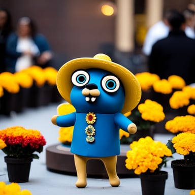 Go Blue Gopher at Mexican Dia de los Muertos.