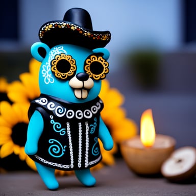 Go Blue Gopher at Mexican Dia de los Muertos.