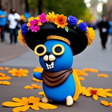 Go Blue Gopher at Mexican Dia de los Muertos.