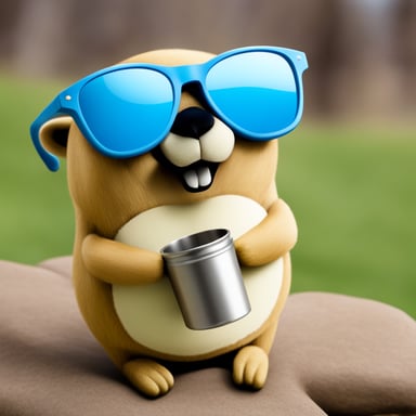 Go blue gopher drinking mate.