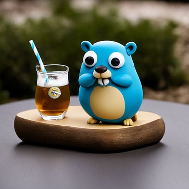 Go blue gopher drinking mate.