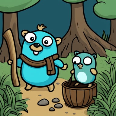 Go Blue Gopher cartoon holding a mate