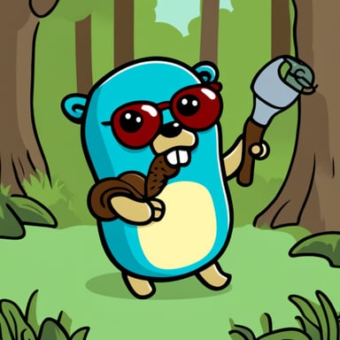 Go Blue Gopher cartoon holding a mate