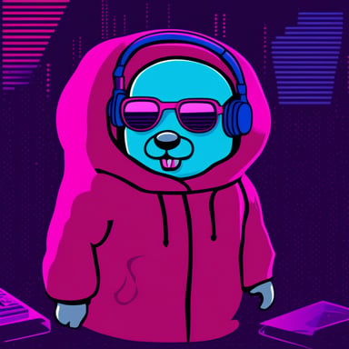 Go Blue Gopher in synthwave style