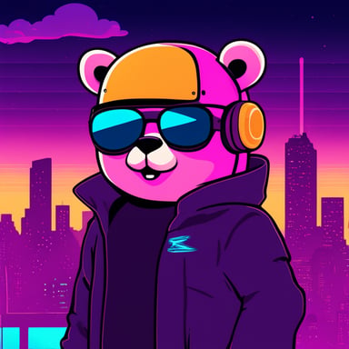 Go blue gopher in cyberpunk synthwave