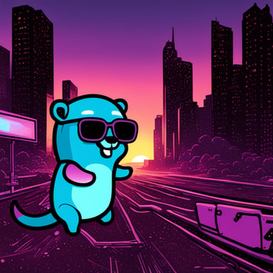Go Blue Gopher punk synthwave