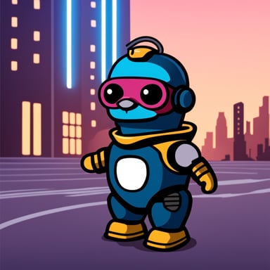 Go Blue Gopher is wearing a RoboCop helmet, which covers only the top part of its head, adorned with lots of colorful LEDs.