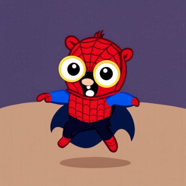Go blue gopher as Spiderman