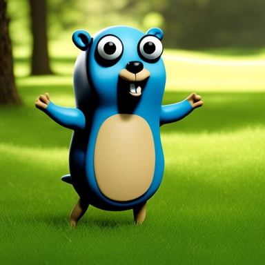 Go Blue Gopher, depicted as a real-life gopher with human-like, photorealistic features.
