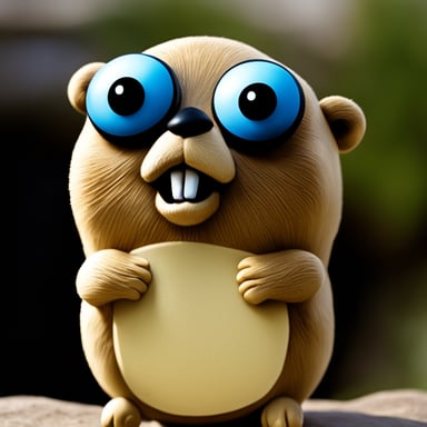 Go Blue Gopher, depicted as a real-life gopher with human-like, photorealistic features.