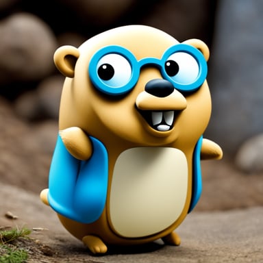 Go Blue Gopher, depicted as a real-life gopher with human-like, photorealistic features.