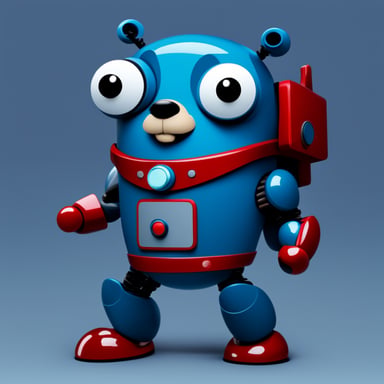 Superhero Go Blue Gopher Robot
