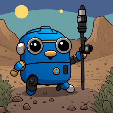 Superhero Go Blue Gopher Robot
