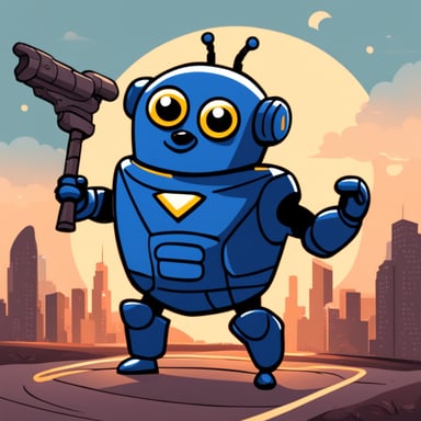 Superhero Go Blue Gopher Robot