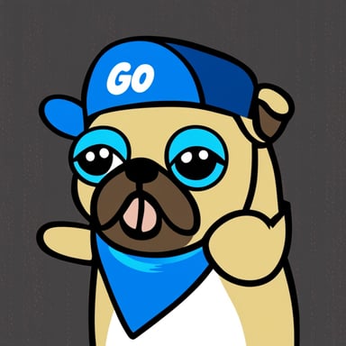 Go Blue Gopher as a pug dog.