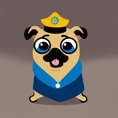 Go Blue Gopher as a pug dog.