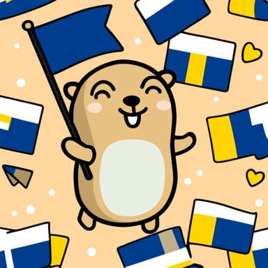 Go Blue Gopher with flag Sweden on Montessori