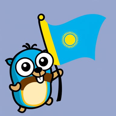 Go Blue Gopher with Kazakhstan flag