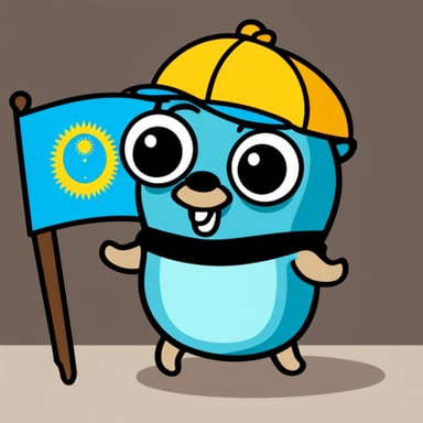 Go Blue Gopher with Kazakhstan flag