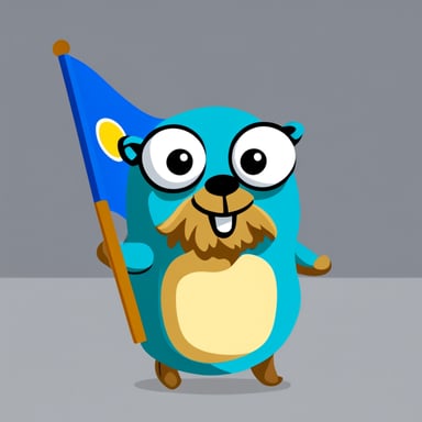 Go Blue Gopher with Kazakhstan flag