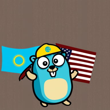 Go Blue Gopher with Kazakhstan flag