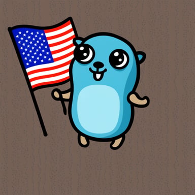 Go Blue Gopher with a USA flag