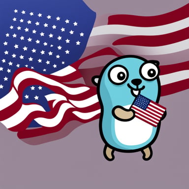 Go Blue Gopher with a USA flag