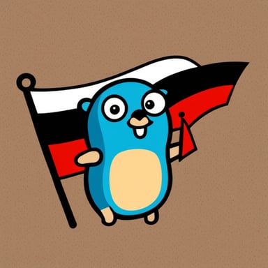Happy go blue gopher with the German flag.