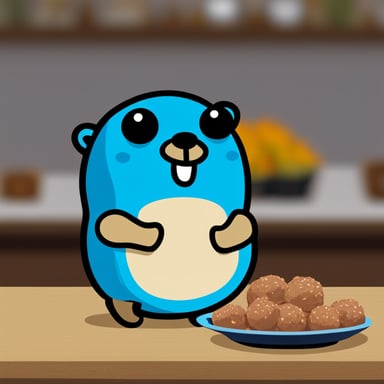 Happy to see Go Blue Gopher eating meatballs.
