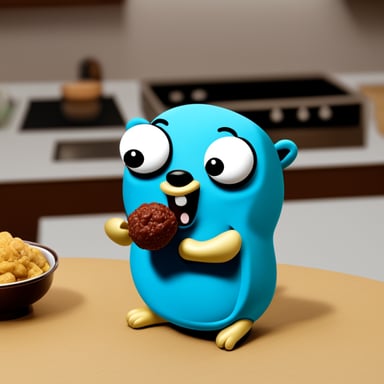 Happy to see Go Blue Gopher eating meatballs.