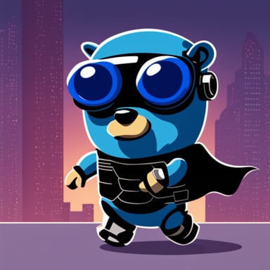 go blue gopher as RoboCop