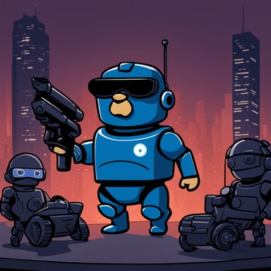 go blue gopher as RoboCop