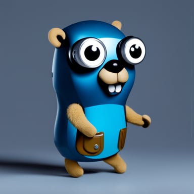 Go Blue Gopher as a cyborg.