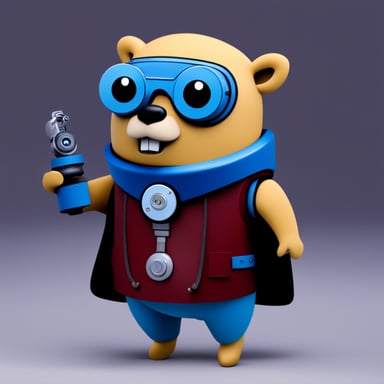Go Blue Gopher as a cyborg.