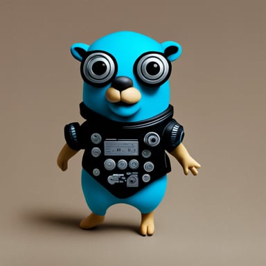 Go Blue Gopher as a cyborg.