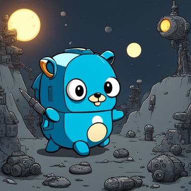 Mecha Go Blue Gopher