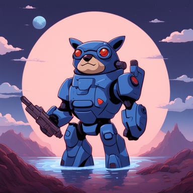 Mecha Go Blue Gopher