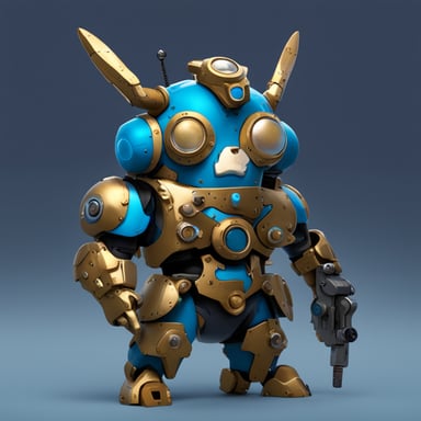 Mecha Go Blue Gopher