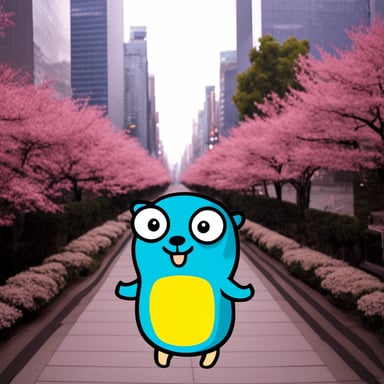 Go Blue Gopher explores Tokyo.