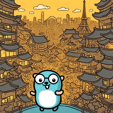 Go Blue Gopher explores Tokyo.