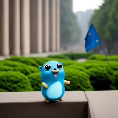 A go blue gopher in China.