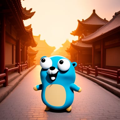 A go blue gopher in China.