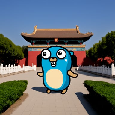 A go blue gopher in China.