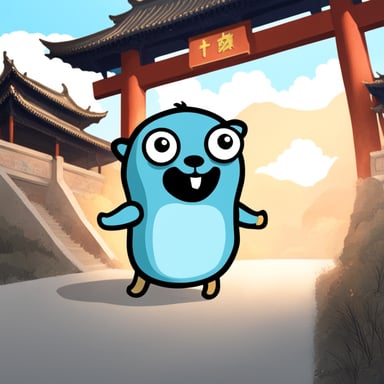 A go blue gopher in China.