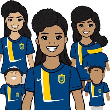 Create a character with the Brazilian football team shirt, black hair, and reminiscent of a Funko: meet Go Blue Gopher.
