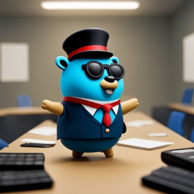 Create Go Blue Gopher as a Lenin-like character.