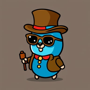 Create Go Blue Gopher as a Lenin-like character.