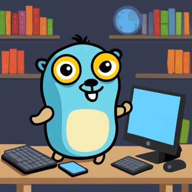 Go Blue Gopher learns programming.
